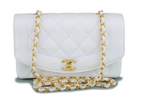 chanel diana small white